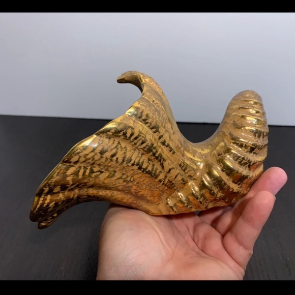 Stangl Pottery Hand Painted Granada Gold Conch Shell Trinket Dish/Container - Picture 6 of 10